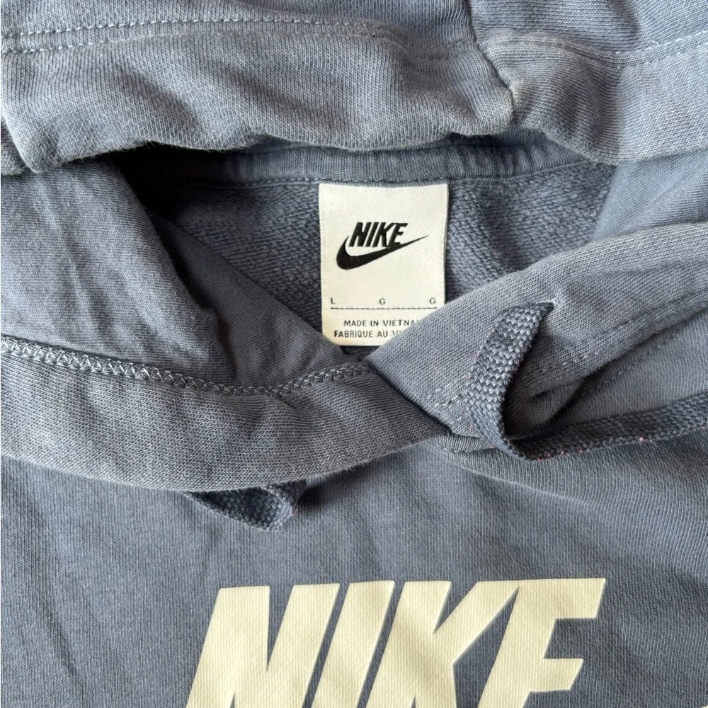 Women's Nike Sportswear Club Fleece Logo Pullover Hoodie Diffused Blue Size L‎